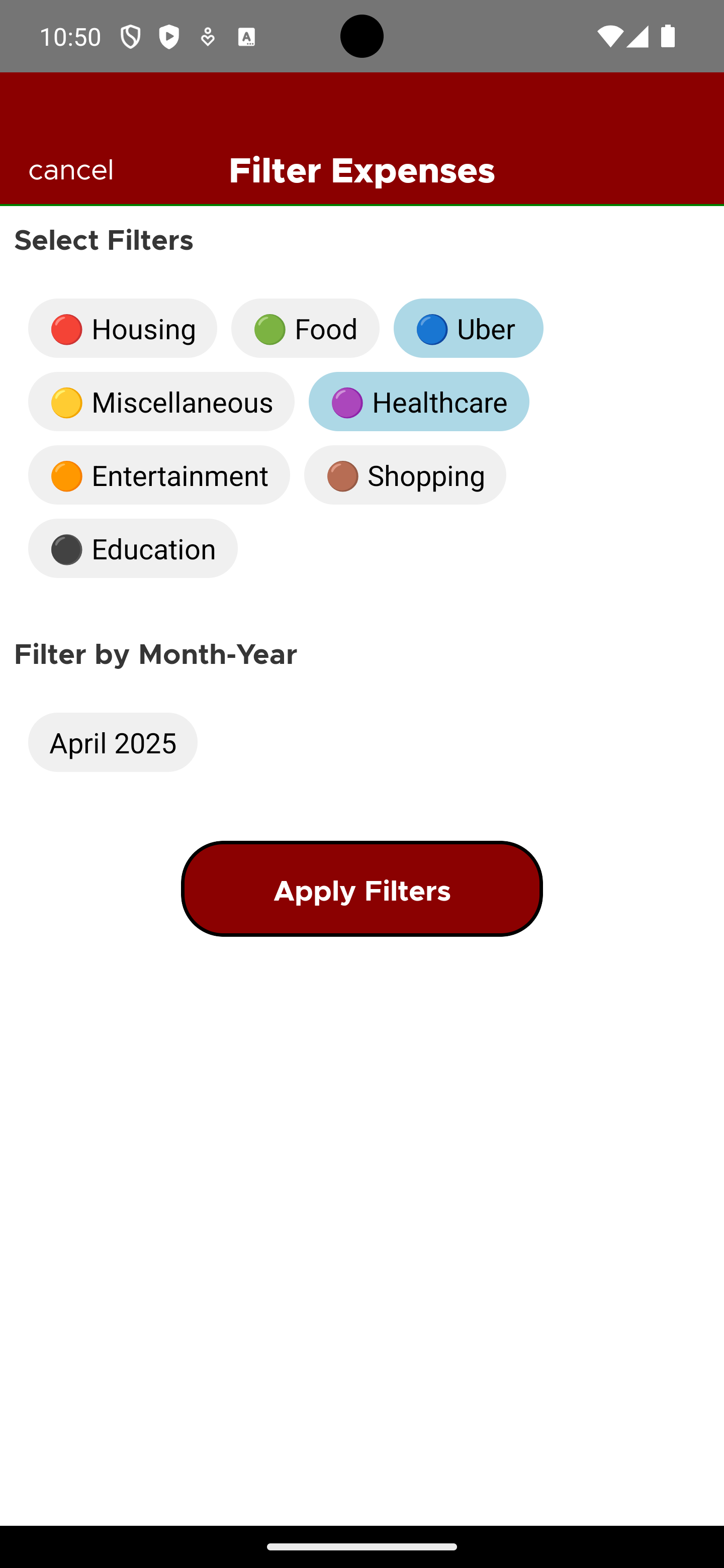 Filtering Options